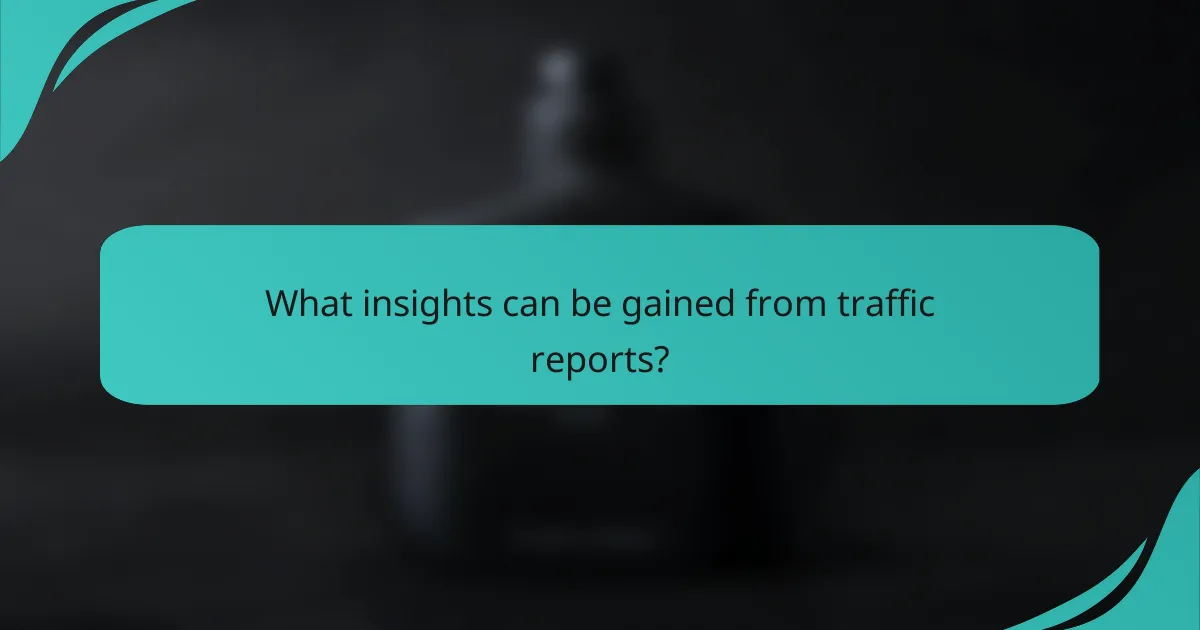 What insights can be gained from traffic reports?