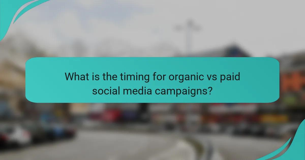 What is the timing for organic vs paid social media campaigns?