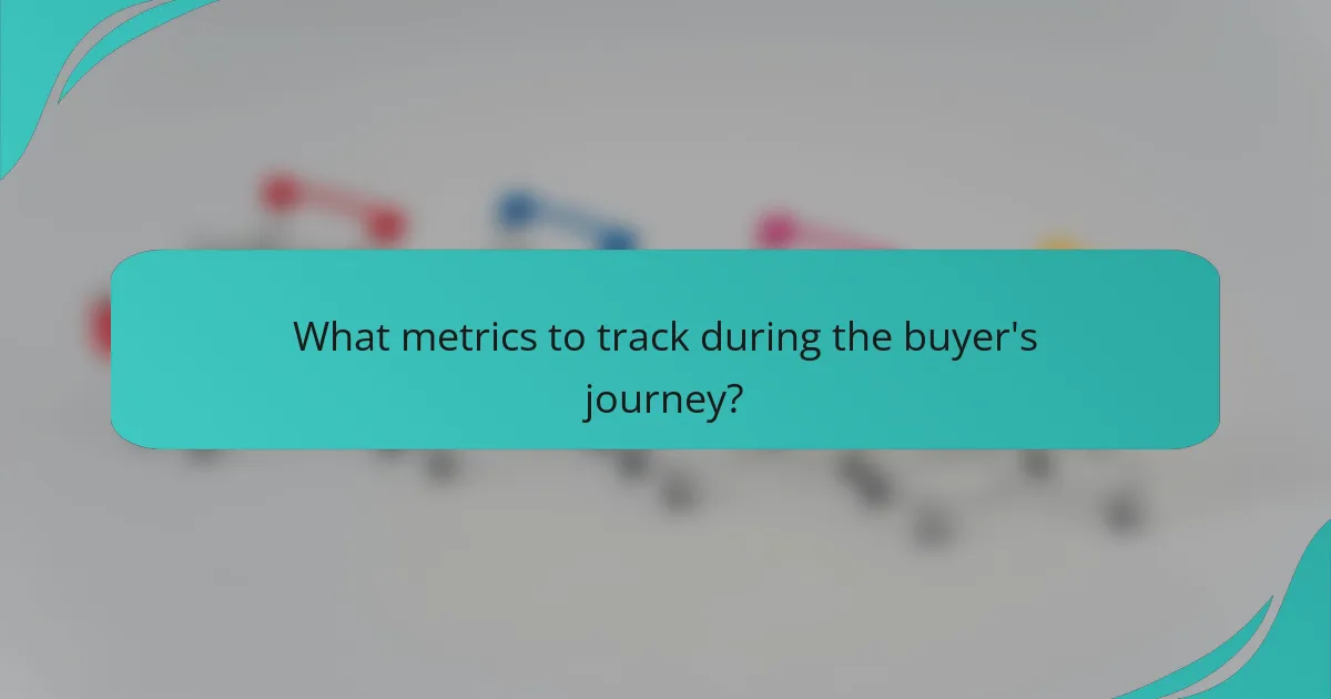What metrics to track during the buyer's journey?